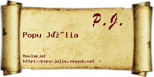 Popu Júlia névjegykártya